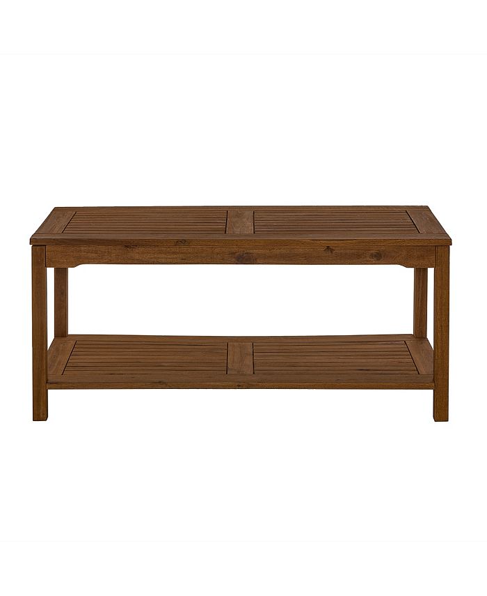 Walker Edison Acacia Wood Patio Coffee Table Dark Brown Macy's