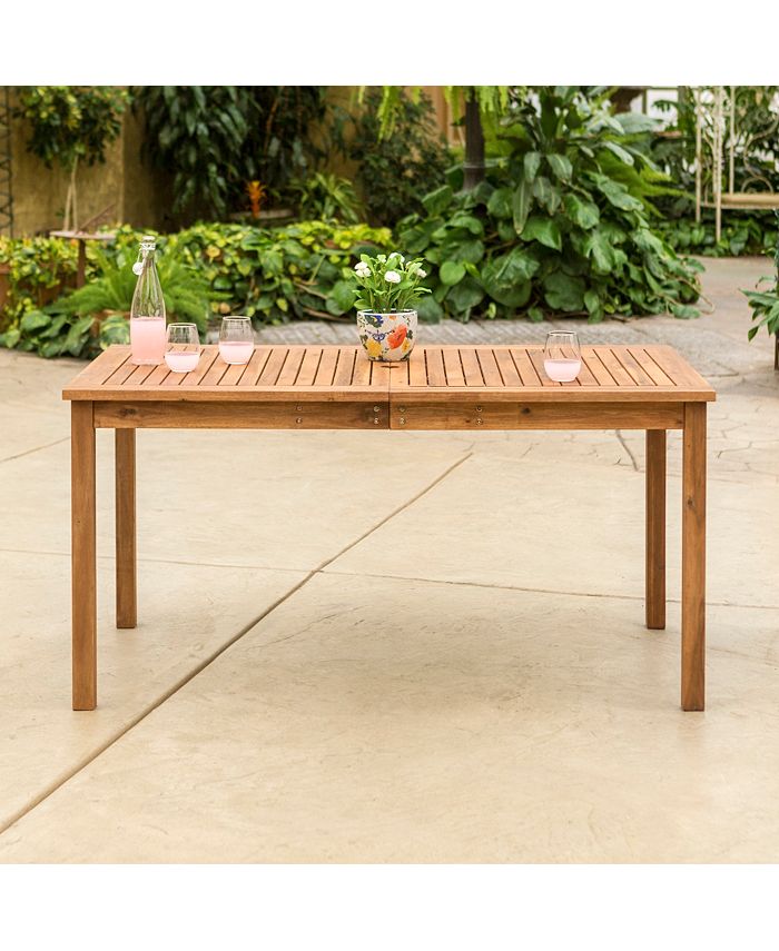 Walker Edison Acacia Wood Patio Simple Dining Table Brown Macy's