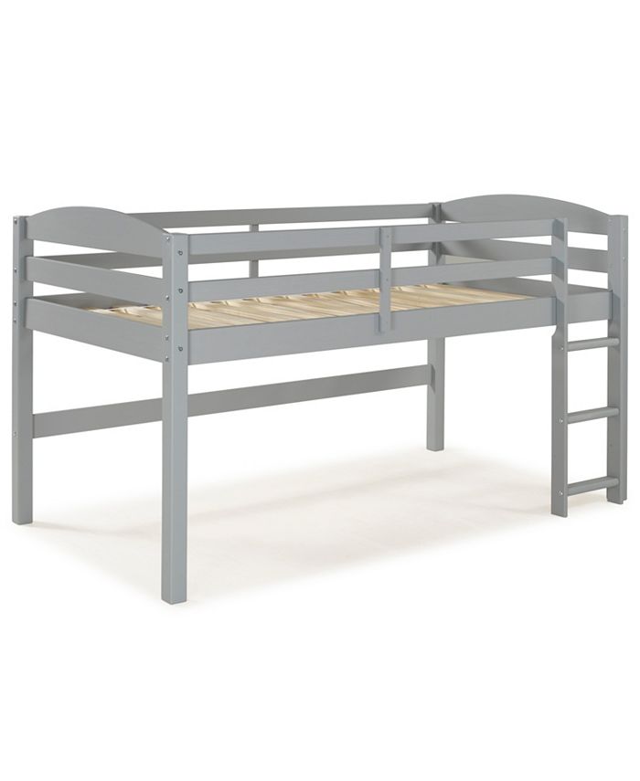 Walker Edison Solid Wood Low Loft Twin Bed - Grey - Macy's