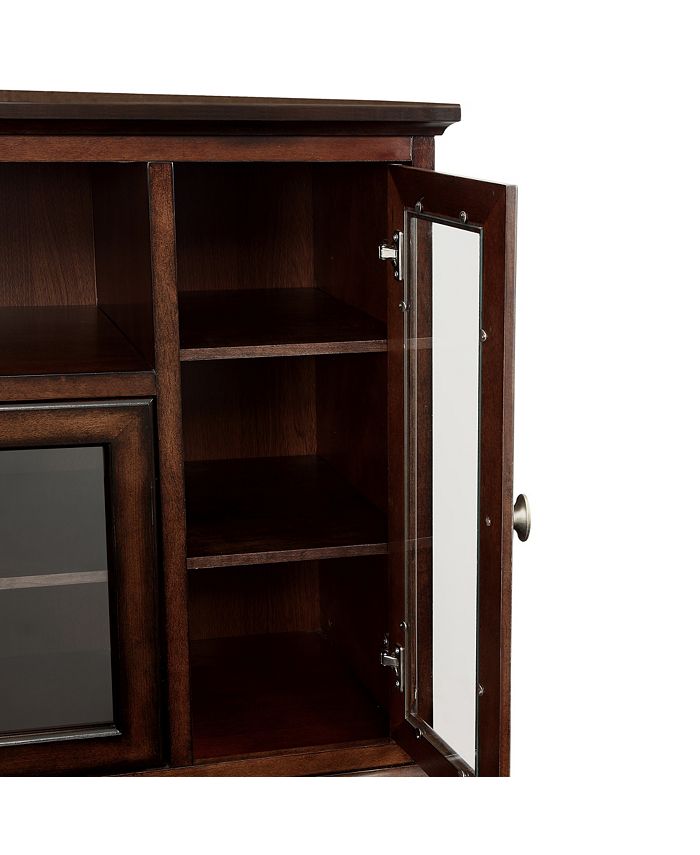 Walker Edison 52" Wood Highboy TV Media Stand Storage Console Brown