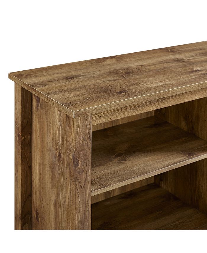 Walker Edison 70" Wood Media TV Stand Console with Fireplace Barnwood