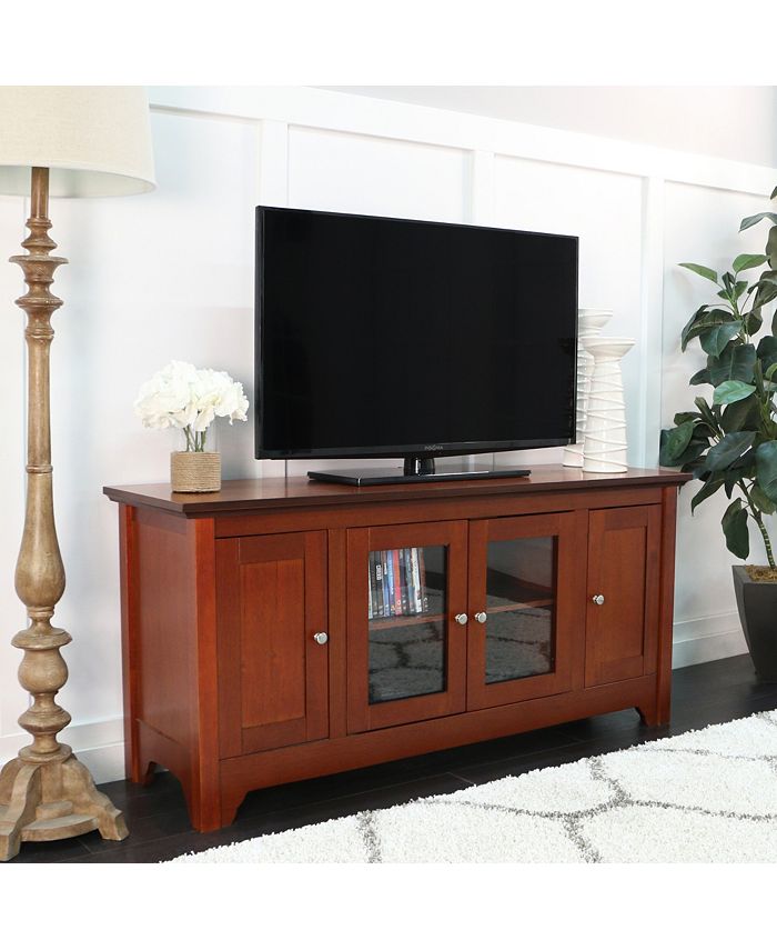 Walker Edison 52" Wood TV Media Stand Storage Console Brown Macy's