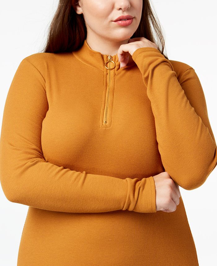 Gold Trendy Plus Size MockNeck Dress Macy's