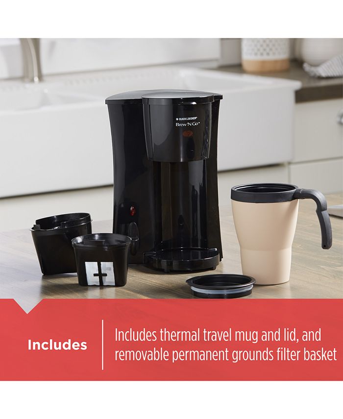 Black & Decker Brew 'n Go Personal Coffeemaker with Travel Mug, Black