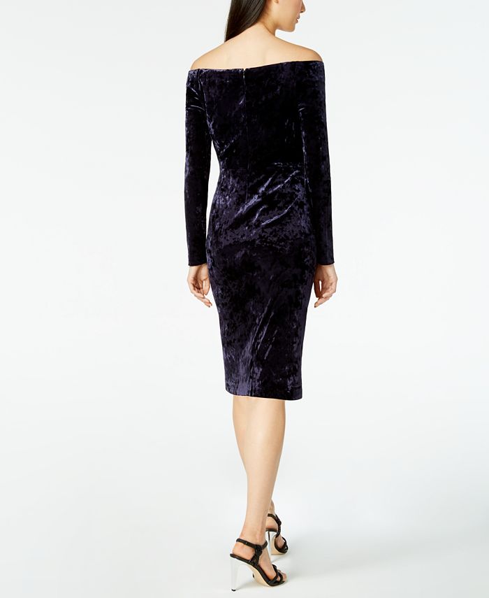 Calvin Klein Women's Off-The-Shoulder Sheath Dress Purple Size 8