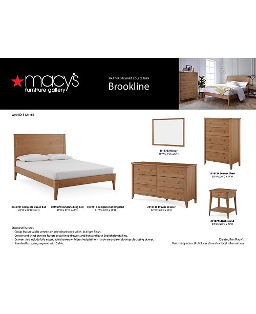 Closeout Martha Stewart Collection Brookline Bedroom Furniture 3 Pc Set Queen Bed Dresser Nightstand Created For Macy S