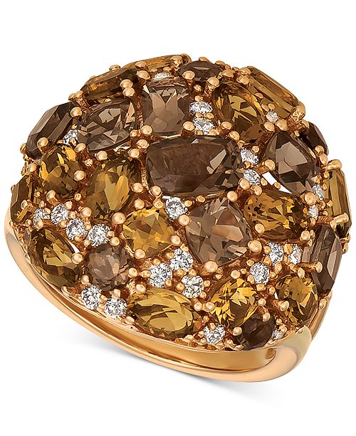 Le Vian Multi Gemstone 4 5 8 Ct T W Diamond 3 8 Ct T W Ring In 14k Gold Reviews Rings Jewelry Watches Macy S
