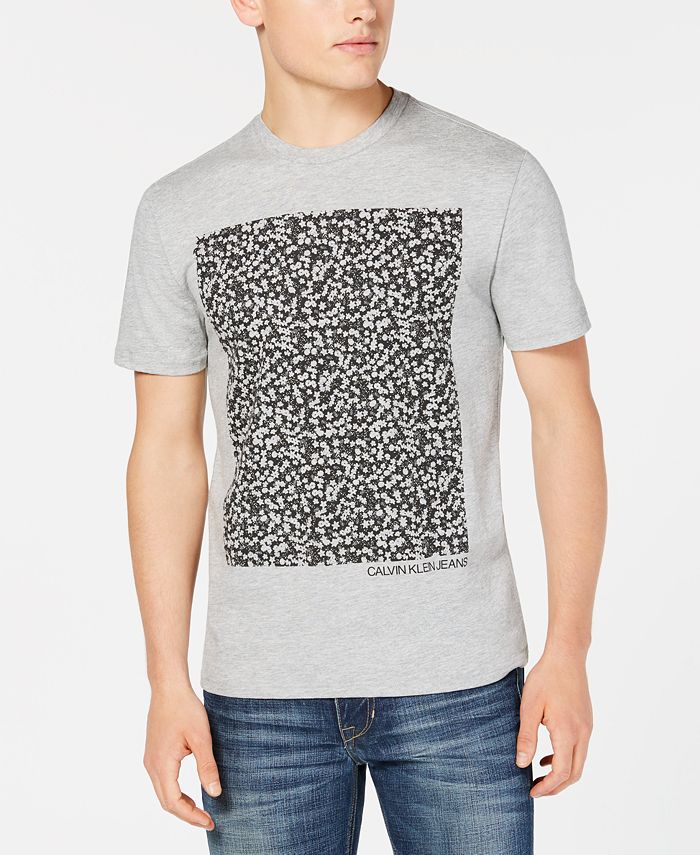 Calvin Klein Jeans Men's Floral-Block Graphic T-Shirt - Macy's
