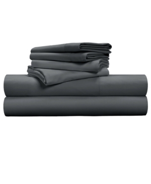 Pillow Guy 600 Tc Luxe Soft & Smooth 6 Piece Sheet Set, Cal King In Charcoal