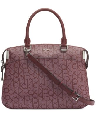 calvin klein raelynn signature satchel