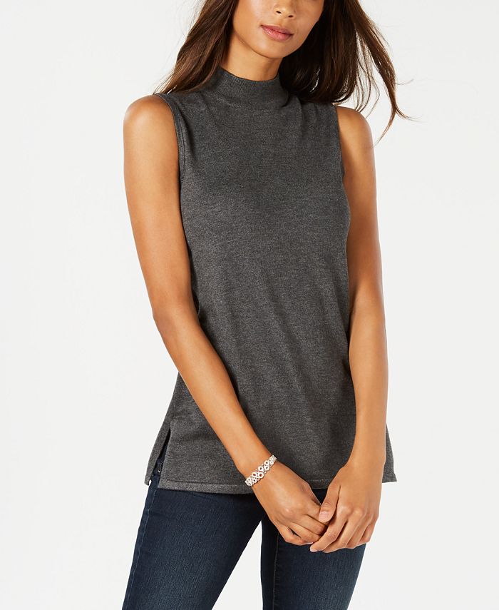 JM Collection Sleeveless MockTurtleneck Sweater, Created for Macy's