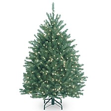 National Tree 4 .5' Dunhill®  Blue Fir Hinged Tree w/ Clear Lights