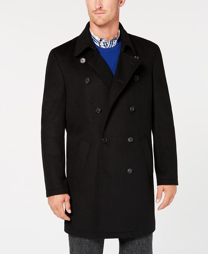 Ryan Seacrest Distinction Men's Modern-Fit Black Overcoat, Created for ...