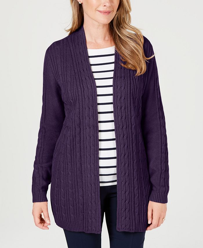 Karen Scott CableKnit OpenFront Cardigan, Created for Macy's Macy's