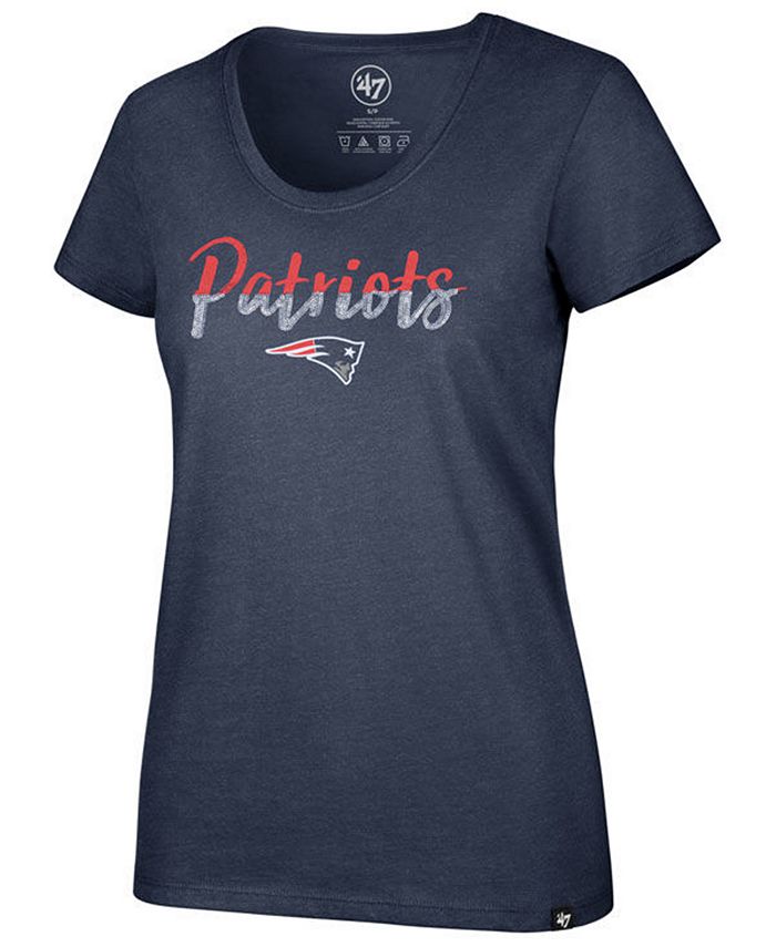 '47 Brand Women's New England Patriots Sparkle Dip Club Scoop T-Shirt ...
