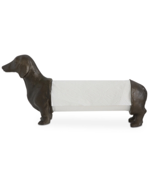 3r Studio Resin With Metal Bar Dog Paper Towel Holder In Gray
