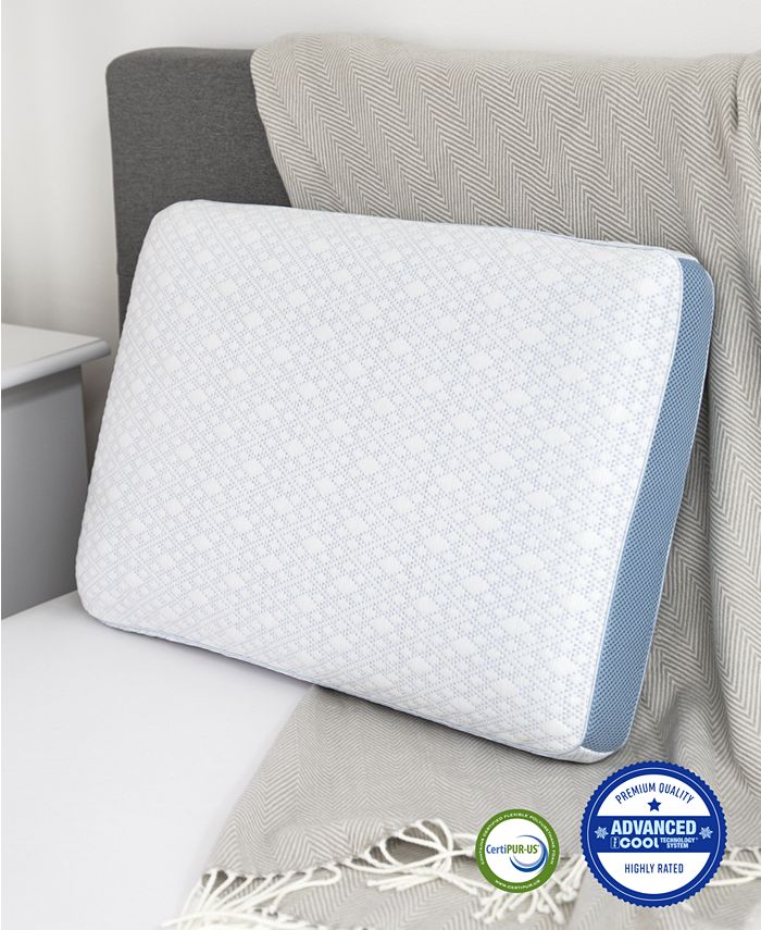 SENSORGEL Luxury Gel-Infused Memory Foam Oversized 21 x 14 x 5 Contour Pillow with Heat Reducing COOLcloth Cover and Built-in iCOOL Technology System
