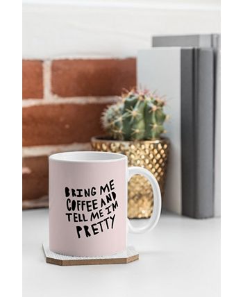 Deny Designs - Allyson Johnson Bring Me Coffee Pink Coffee Mug