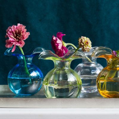 Hibiscus Glass Bud Vase