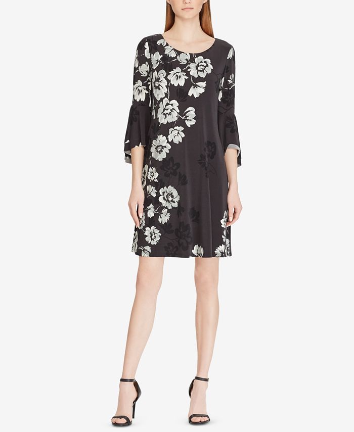 Lauren Ralph Lauren Floral-Print Flutter-Sleeve Dress - Macy's