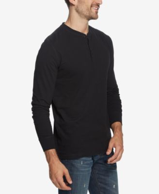 Men's Long Sleeve Brushed Jersey Henley T-shirt