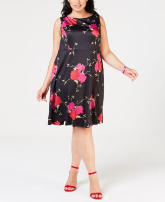 Betsey Johnson - Plus Size Printed Fit & Flare Dress