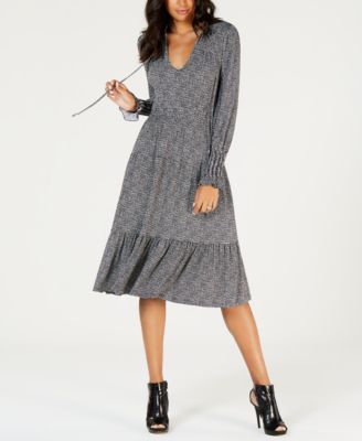 Michael Kors Tweed-Print Dress 