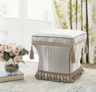 Jennifer Taylor Home Savannah Ottomane In Neutral – Quadratischer Sockel-Ottomane, 45% Polyester, 55% Baumwolle