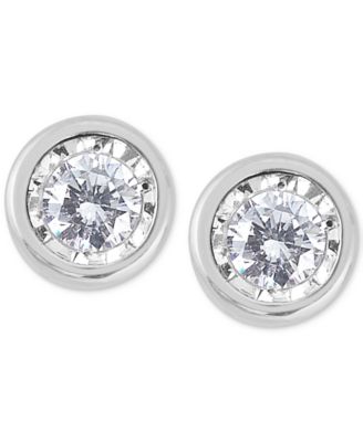 Diamond Bezel Stud Earrings (1/2 ct. t.w.) in 14k White, Rose or Yellow Gold 