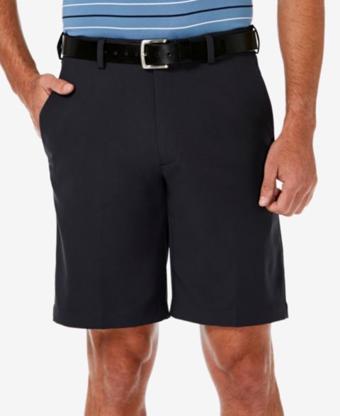 Мужские шорты Haggar Cool 18 PRO Flat Front Classic-Fit 9.5" Shorts, цвет: Чёрный