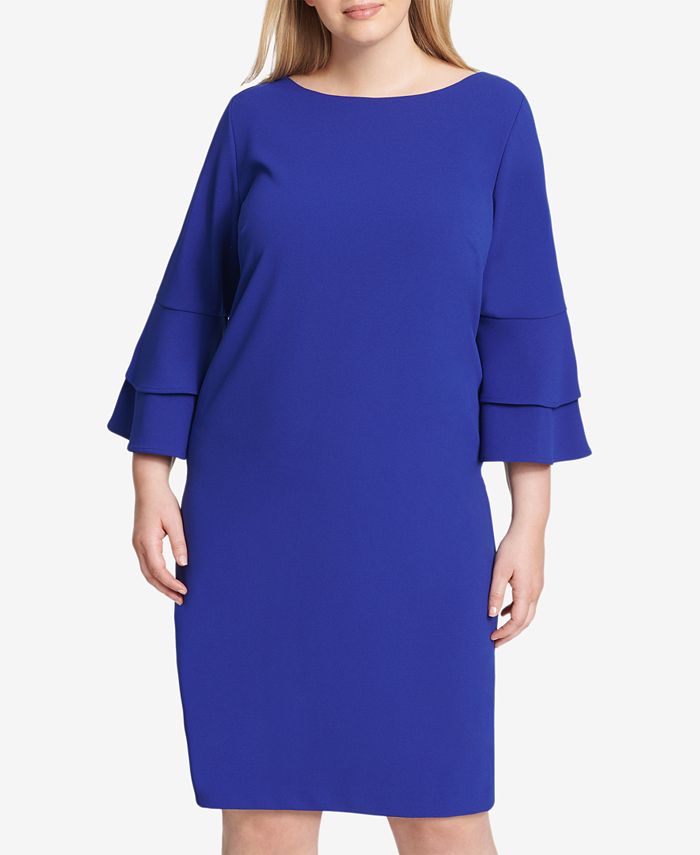 Jessica Howard Plus Size Bell-Sleeve Dress - Macy's