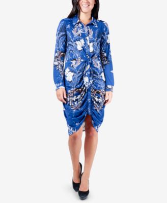Ruched Tie Front Dress