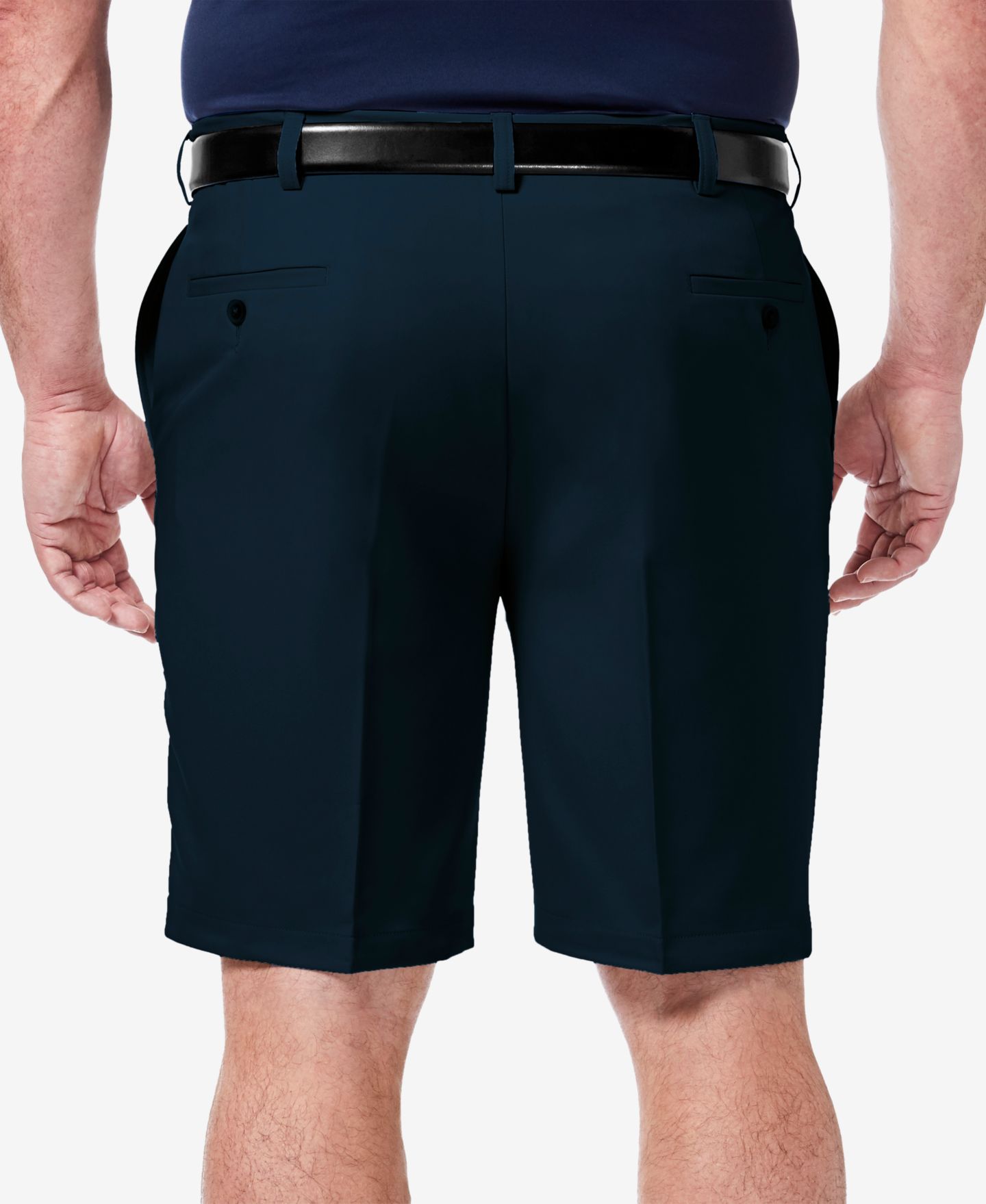 Мужские шорты Haggar Big & Tall Cool 18 PRO® Classic-Fit Stretch Flat-Front 9.5" Shorts, цвет: Тёмно-синий — фото 2