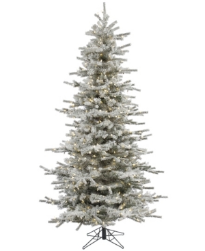 Vickerman 45' Flocked Sierra Fir Slim Artificial Christmas Tree with 250 Warm White Led Lights
