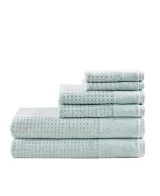 Madison Park Spa Waffle Jacquard Luxury Combed Cotton 6-Pc. Bath Towel Set - Macy's