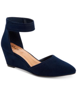 wedge navy blue shoes