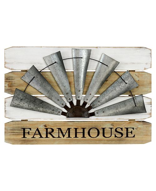 Aspire Home Accents Farmhouse Windmill Wall Sign Reviews Home Macy S