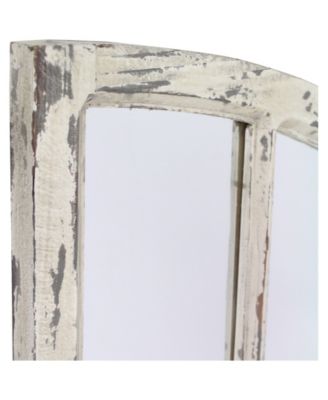 Miroir Mural Rustique Jolene Arch – Bois Blanc Distressed – Lot De 2 – 32x15 Pouces