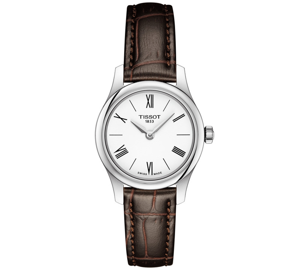 Tissot Women's Swiss T-classic Tradition 5.5 Brown Leather Strap Watch 25mm In No Color