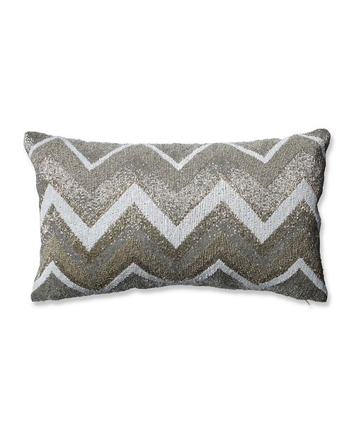 Pillow Perfect Beaded Chevron Gold Rectangular Throw Pillow & Reviews