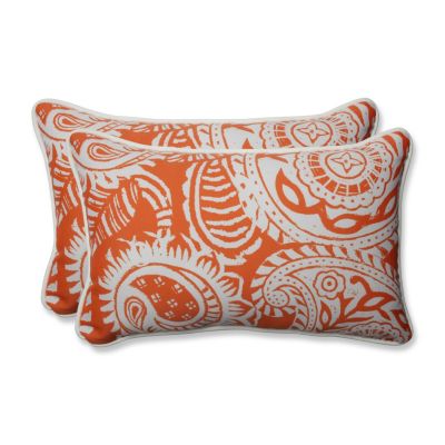 Pillow Perfect - Addie Terra Cotta Rectangular Throw Pillow (Set of 2)