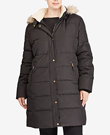 Lauren Ralph Lauren Plus Size Faux-Fur Hooded Puffer Coat
