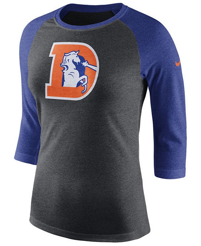 Nike Women's Denver Broncos Historic Logo Raglan T-Shirt - Macy's