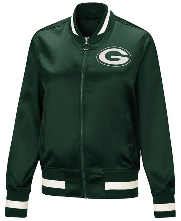 Touch by Alyssa Milano Women's Green Bay Packers Touch Satin Bomber ...