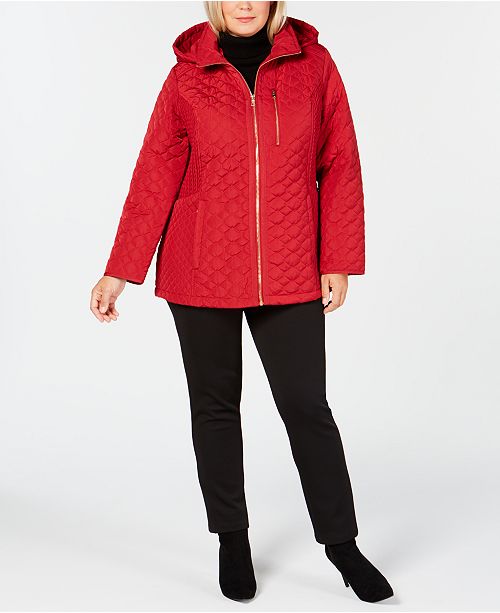 Jones New York Plus Size Hooded Quilted Coat Reviews Coats