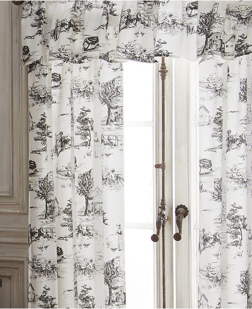 Colcha Linens Toile Back In Black Drapery Panels Each Linen