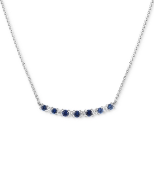 image of Sapphire (1/2 ct. t.w.) & Diamond (1/6 ct. t.w.) 18