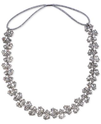 Badgley Mischka - Silver-Tone Crystal Leaf Headband