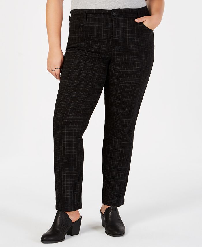 Style & Co Plus Size Plaid Slim Jeans, Created for Macy's Macy's