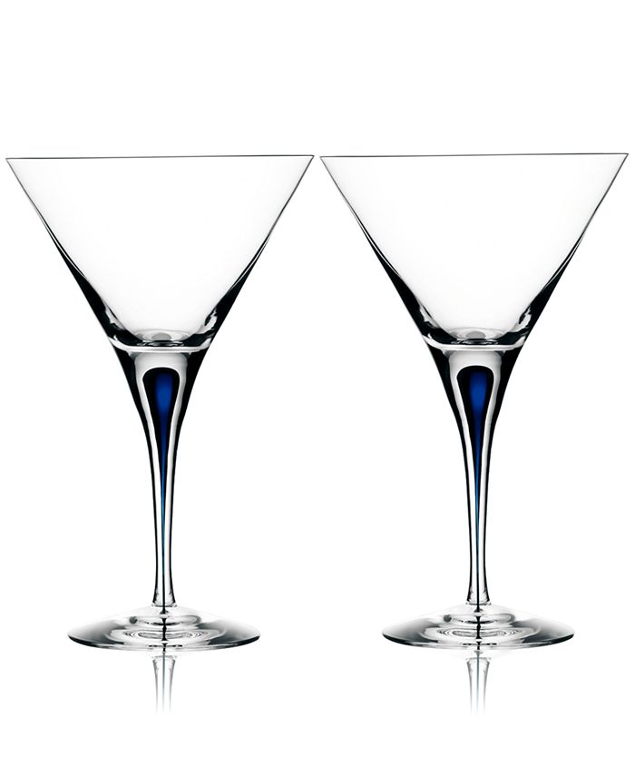 Orrefors Set of 2 Intermezzo Blue Martini Glasses Macy's